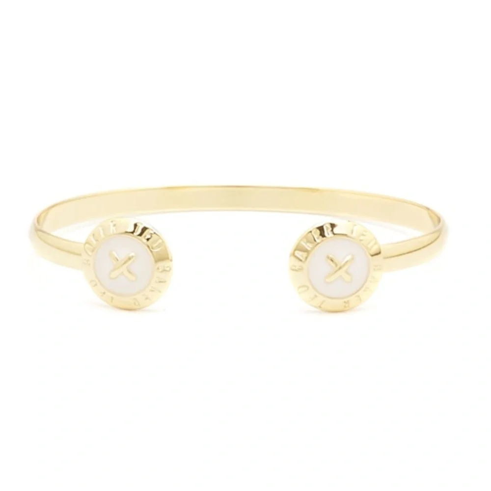 Ted Baker Eida GOLD Finish WHITE Enamel Cuff